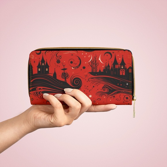 Mystery Witch Zipper Wallet | Red | Witch-Themed Design - Picture 5 of 6